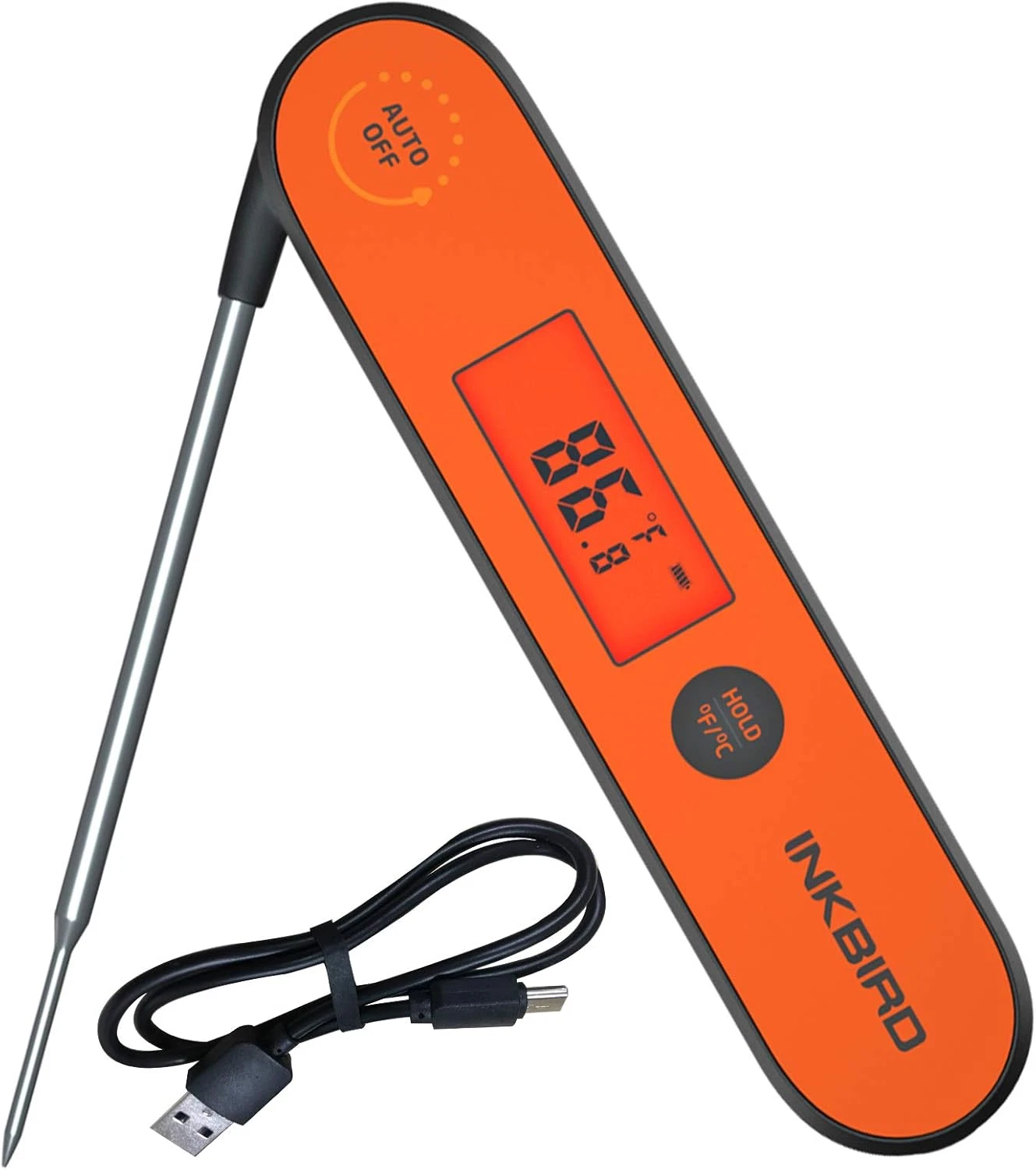 Instant Read Meat Thermometer IHT-1P, Digital Waterproof Rechargeable Food Therm