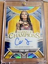 CORA JADE 2025 Topps Chrome WWE Marks Of Champions Auto Blue Refractor #138/150