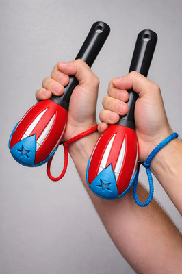 Puerto Rican Mini Maracas 8.5    Handmade Boricua Percussion with Wrist Strap