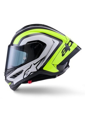Alpinestars Supertech R10 Arius Carbon Motorradh Gr. S Schwarz Silber Gelb-Fluo