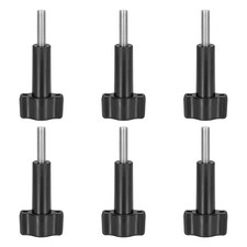 6 Pcs Aluminum Thumbscrew, Long Thumbscrew with Cap 304 Steel t Head, Black