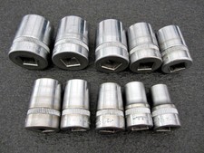 Vintage Indestro Super 12 Drive 10pc Sae 12pt Socket Set Made In Usa