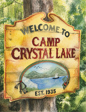 Friday 13th Camp Crystal Lake Sign Watercolor Poster Print