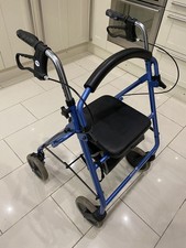 Roma Medical Folding 4-Wheeled Rollator Walker with Seat - Good Condition