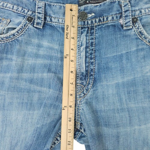 Silver Jeans Gordie Mens 40x30 Relaxed Fit READ Straight Leg Whiskered Denim - Picture 4 of 16