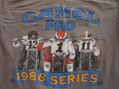 VTG Camel Pro AMA Peoria 1986 Series Championship Motorcycle Racing Shirt USA