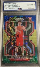 Alperen Sengun signed 2021-22 Prizm RC #318 Blue Yellow Green Rookie psa 10 auto
