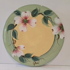 2002 Gail Pittman Dogwood Signed Trivet 7 1/4" “ Hot Plate Collectible 