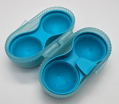 Tupperware ''ZwEi-Dabei'' Eierbehälter,für 2 Eier,Box mit Salzfach,blau,A128,neu..