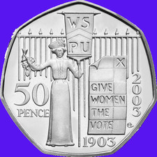 50p Coin. SUFFRAGETTE Fifty Pence 2003. BUNC.