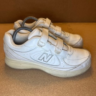 New Balance 577 Mens White Leather Hook and Loop Walking Shoes MW577VW Size 8 D