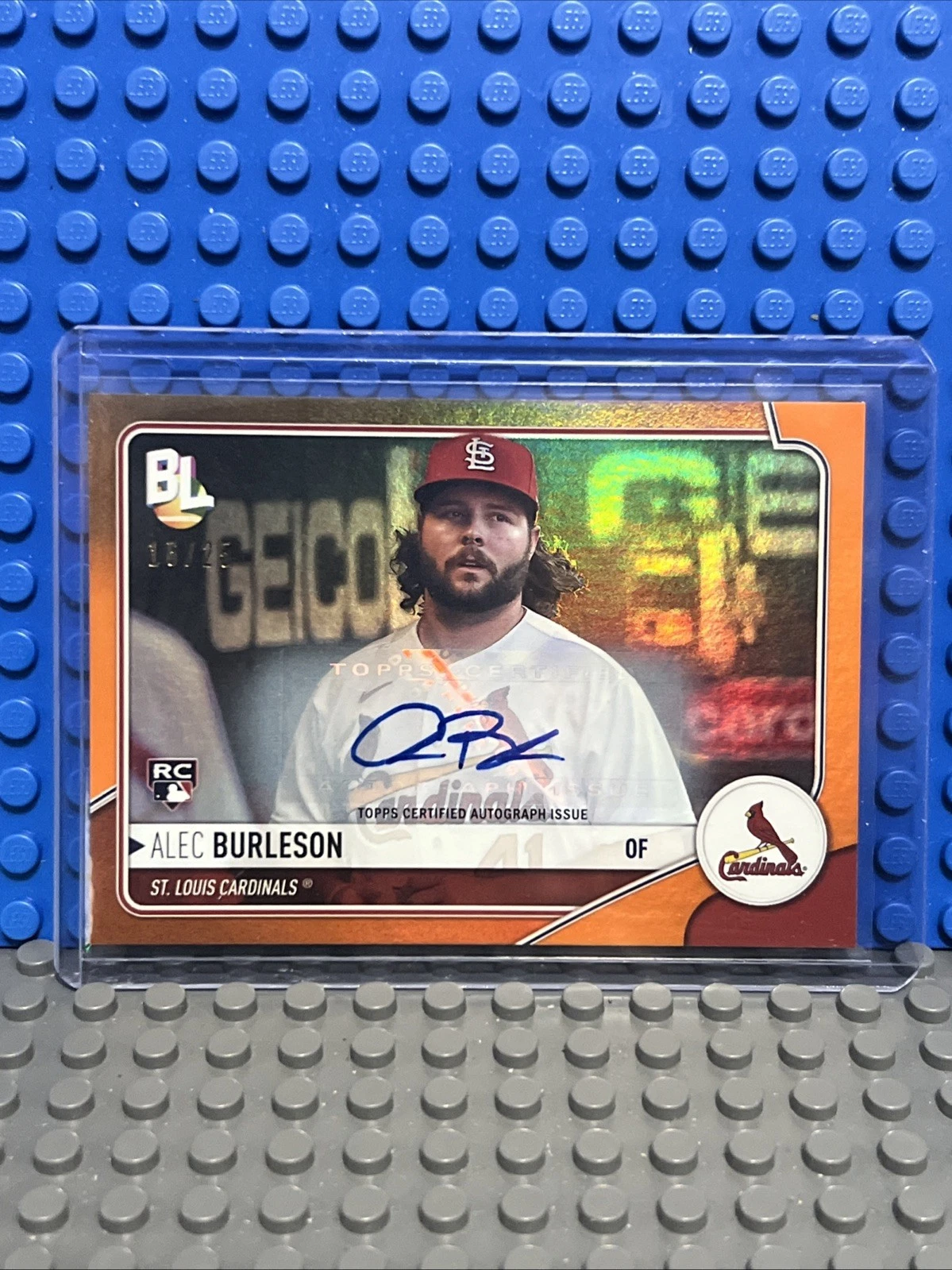 Alec Burleson 2023 Topps Big League Rookie Auto Orange Foil (/25) Cardinals NM