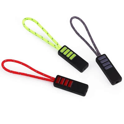 10 Zipper Schlaufen schwarzer Plastik Anhänger f. Reißverschlüsse Reißverschluss