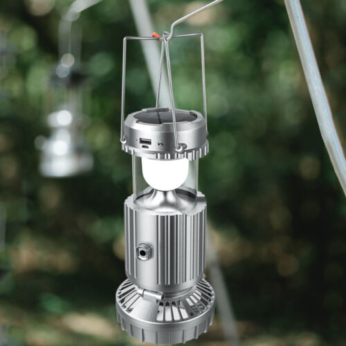 Solar-Camping-Laterne mit Ventilator wiederaufladbar über USB für Stromausfall i - Bild 4 von 12