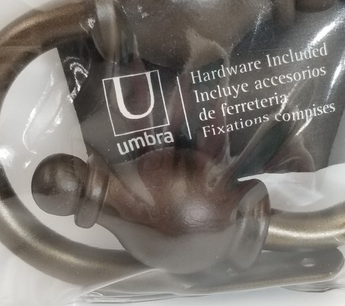 Matte Bronzefarbene Metall Runde Endstück Draperie Halterlose 2 im Paket NEU - Bild 4 von 12
