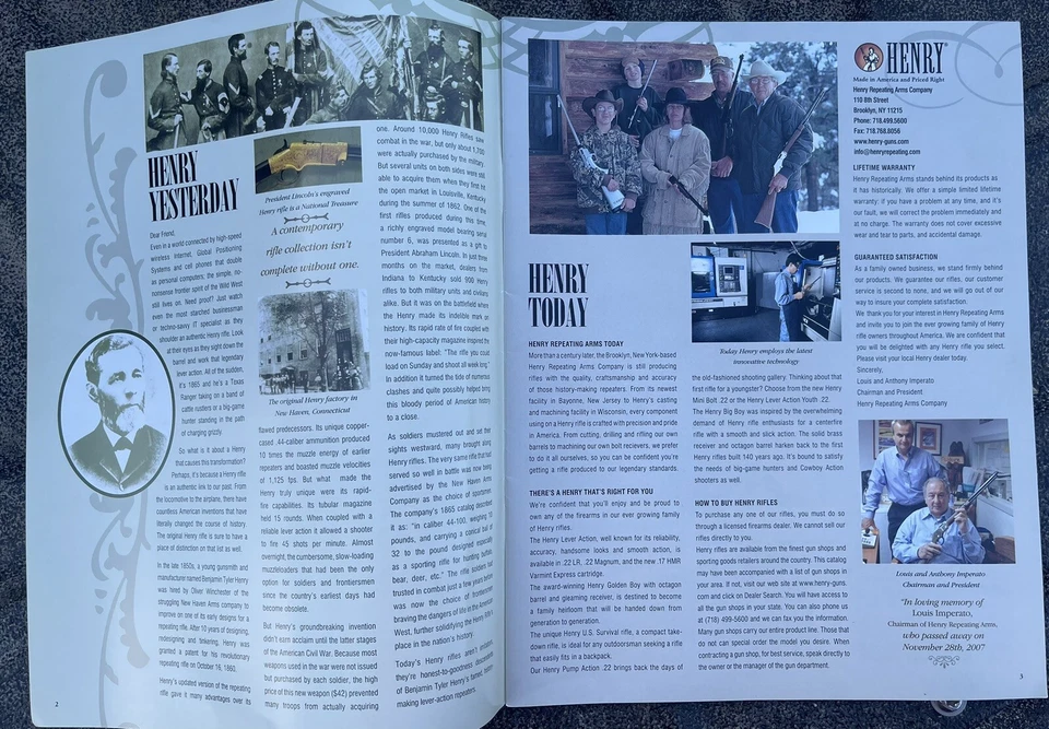 2008 HENRY REPEATING ARMS CATALOG RIFLES SHOTGUNS AUTO RIFLES AR HUNTING 8 - Image 2 of 4