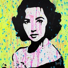 Elizabeth Taylor - Original Pop Art Painting By Babes Kopp - Celebrity Portrait