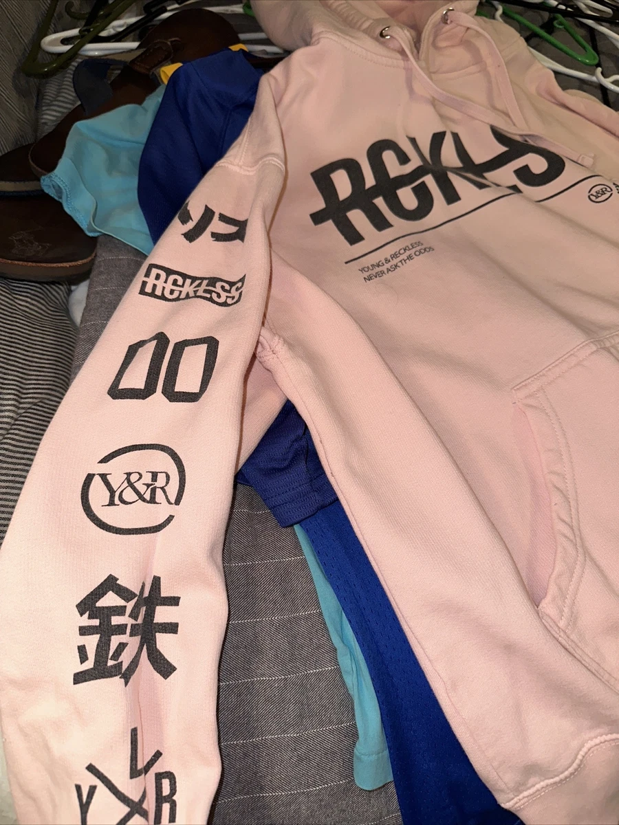 Young And Reckless Pink Hoodie Size L