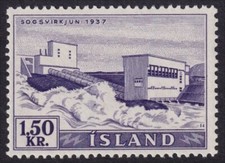 Iceland, 1956 Sogsvirkjun Power Plant. SG 338 Mint Lightly Hinged MLH
