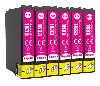6 Tintenpatronen Magenta Verwendung mit Epson WF2010W WF2510WF WF2520NF WF2530WF E16XL