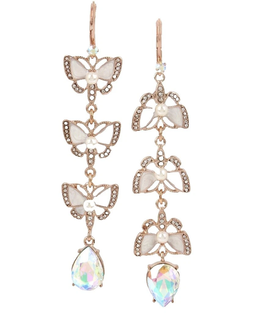 Betsey Johnson Rose Gold Fashion Earrings