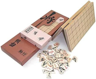 Wooden Shogi Board set Shogi Board and Excellent pieces 26cmx30cm with Box New