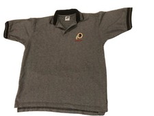 Washington Redskins Gray Short Sleeve Polo Shirt Large Dynasty