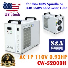 US S A CW-5200DH Industrial Water Chiller for 130-150W CO2 Glass Laser Tube 110V