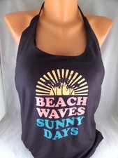 Modcloth Womens High Dive Coastal Character One-Piece Swimsuit Beach Waves Sz M