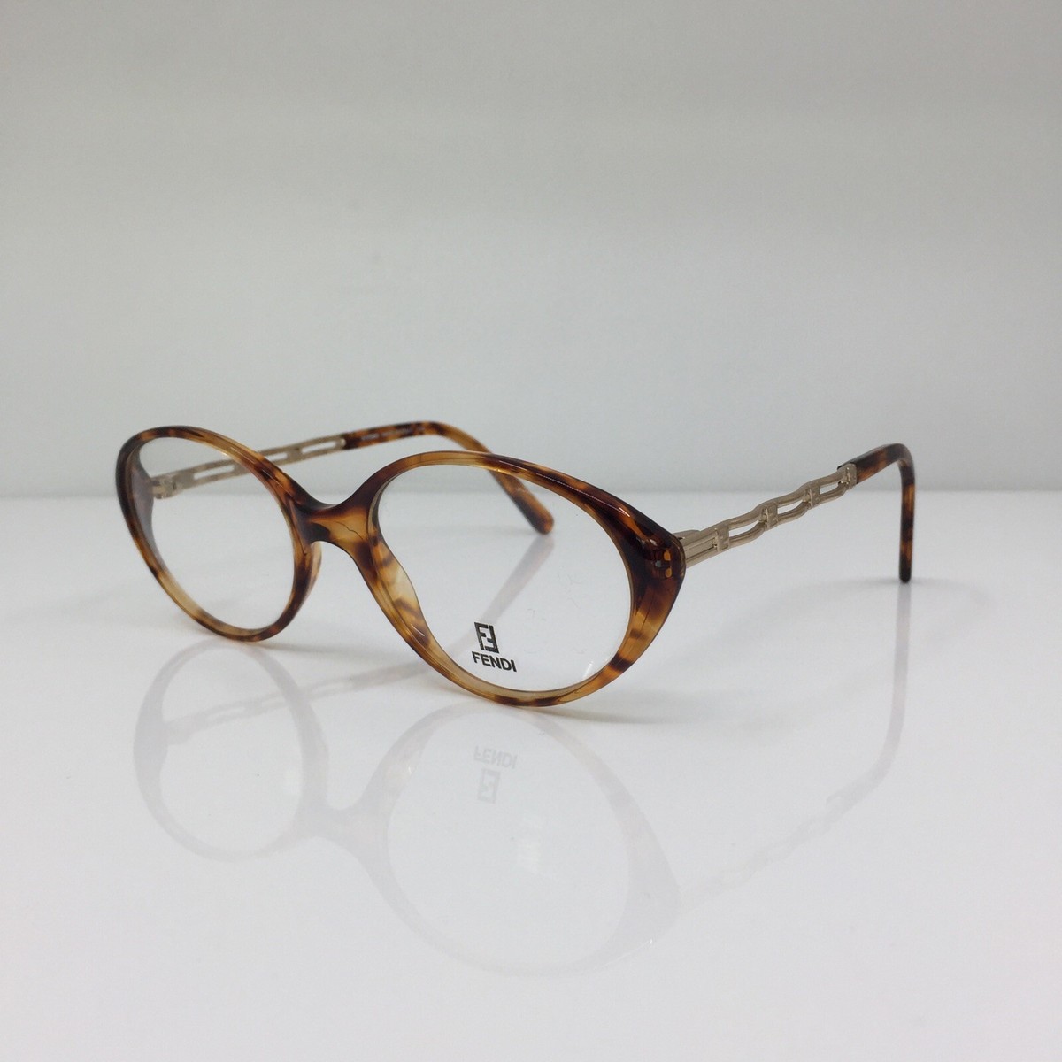 New Vintage Fendi Eyeglasses F68 Tortoise Gold Size: 51-18-135mm Made in  Italy