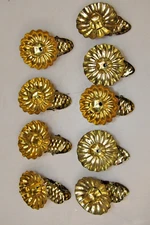 Lot Vintage Gold Pinecone CANDLE HOLDERS Clip On Christmas Ornament Germany