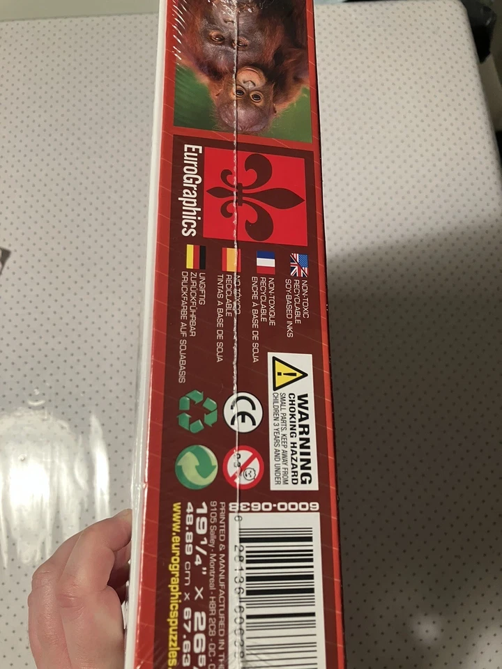 Rompecabezas Eurográfico ORANGUTÁN Y BEBÉ 1000 Piezas NUEVO SELLADO 19”x 26” Imagen Foto 4 de 4