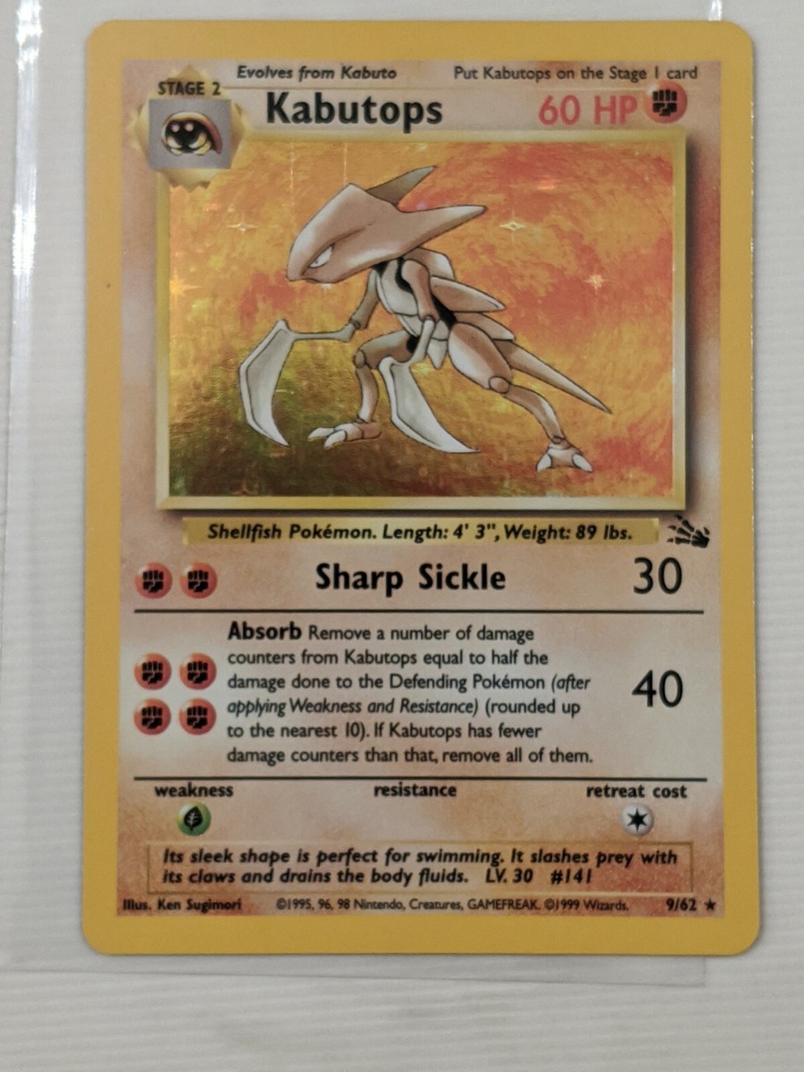 Kabutops 9/62 Pokemon Fossil Set Unlimited Holo Card- MINT- PSA 8 | eBay
