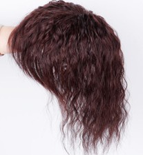 100 Human Hair Curly Wavy Topper Toupee Clip Hairpiece Top Wigs For Women Men