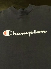 Vintage 90s Youth Kids Champion Spellout Medium 10-12 Navy Blue Sweatshirt