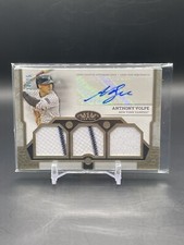 2024 Topps Tier One Anthony Volpe /25 Auto Triple Relic Pinstripe Yankees A20