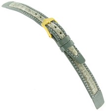 12mm Hirsch Classic Certified Crocodile Grey Open Ended Watch Band 1760 0830