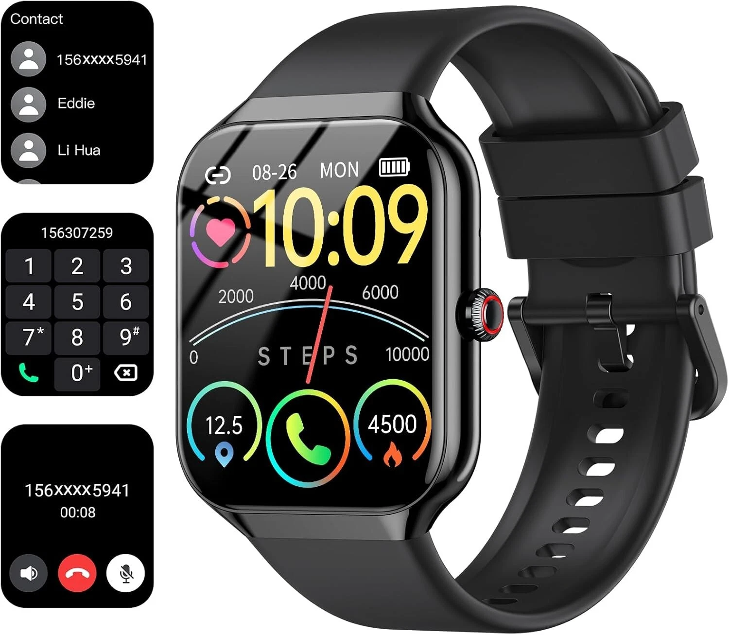 Smart Watch 1.96" HD Touch Screen Waterproof Fitness Tracker Bluetooth