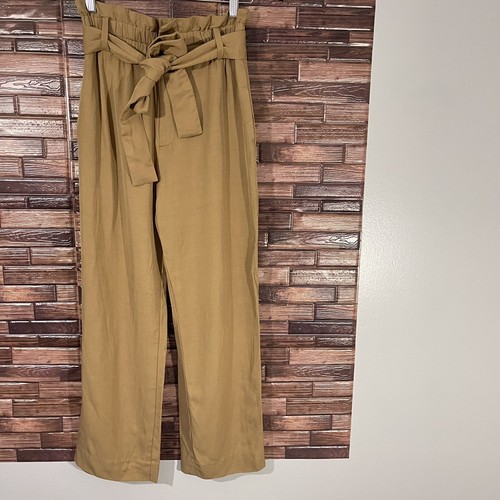 Paper Bag Waist Straight Leg Pants Size 
