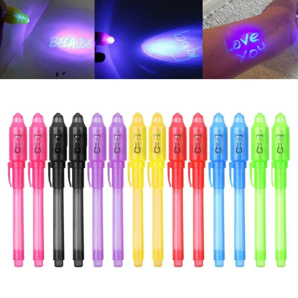 Invisible Magic Pencil Secret Fluorescent Pen Invisible Writing UV Light Pen