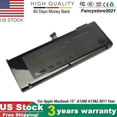 A1382 Battery For Apple MacBook Pro 15" A1286 Early /Late 2011 Mid 2012 US - Image 1 of 4