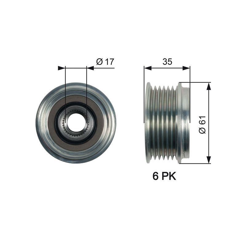 Fits GATES OAP7166 OAP7166 OVERRUNNING ALT. PULLEY - Image 19