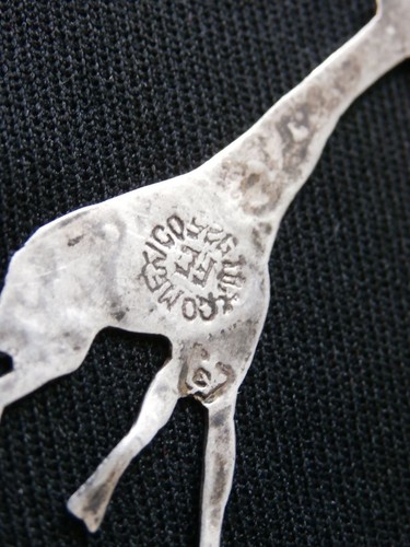 Vintage TAXCO Abalone Inlay Sterling Silver Giraffe Pendent/ Charm #683 - Picture 4 of 6