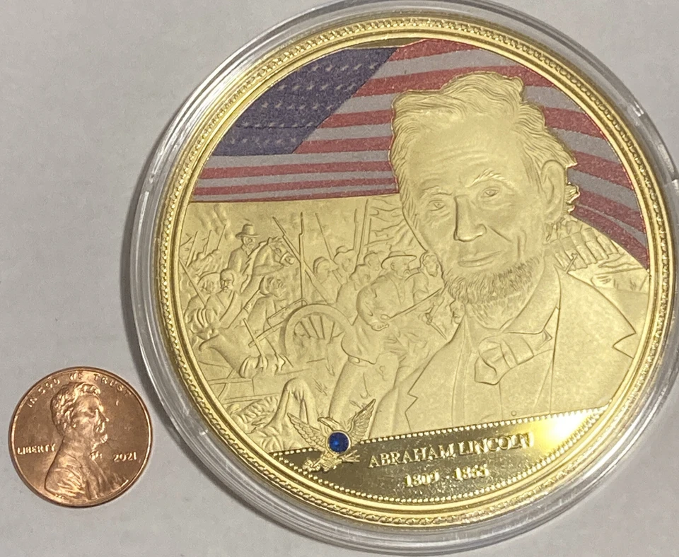 ABRAHAM LINCOLN COLOSSAL COMMEMORATIVE COIN PROOF RETAIL $139.95 - Image 4 of 4