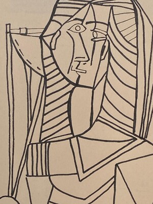 Pablo Picasso (Handmade) Drawing On Paper Signed & Stamped Mixed