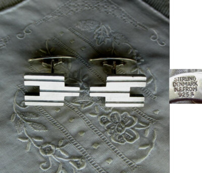ALTE SILBERNE MANSCHETTENKNÖPFE - CUFFLINKS - N.E. FROM - DENMARK - 925er