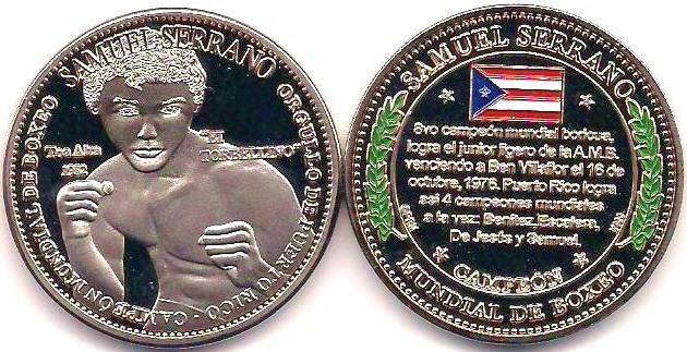 SAMUEL SERRANO TOA ALTA Boxeo PUERTO RICO Boxing token ficha medalla medal coin