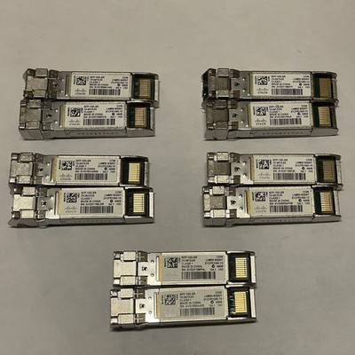 Cisco SFP-10G-SR 10Gb Fiber Transceiver Modules - Untested - Lot of 10