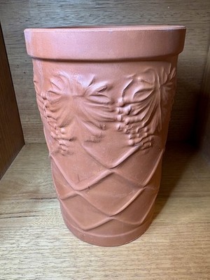 Vintage Terracotta Wine & Champagne Cooler   Grape Vine Relief   New with box