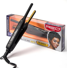 0.3" Pencil Flat Iron Ceramic Tourmaline Hair Straightener 450F Fast Heat